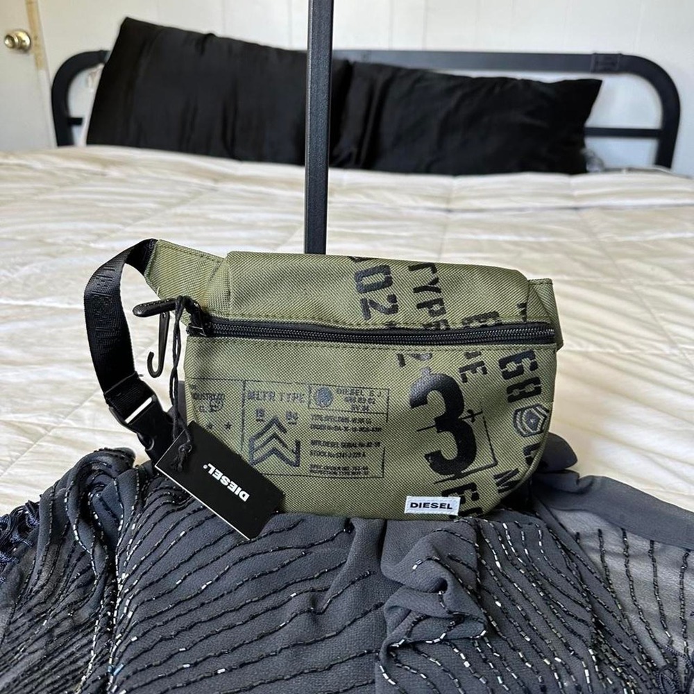NWT Diesel military green graphic belt bag fanny pack y2k vintage